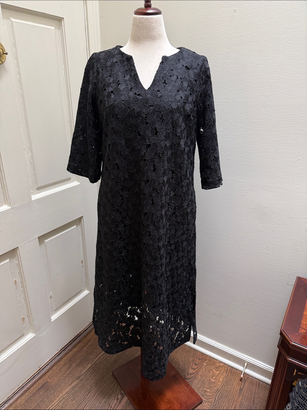 Tuckernuck Black Floral Lace Midi Dress
